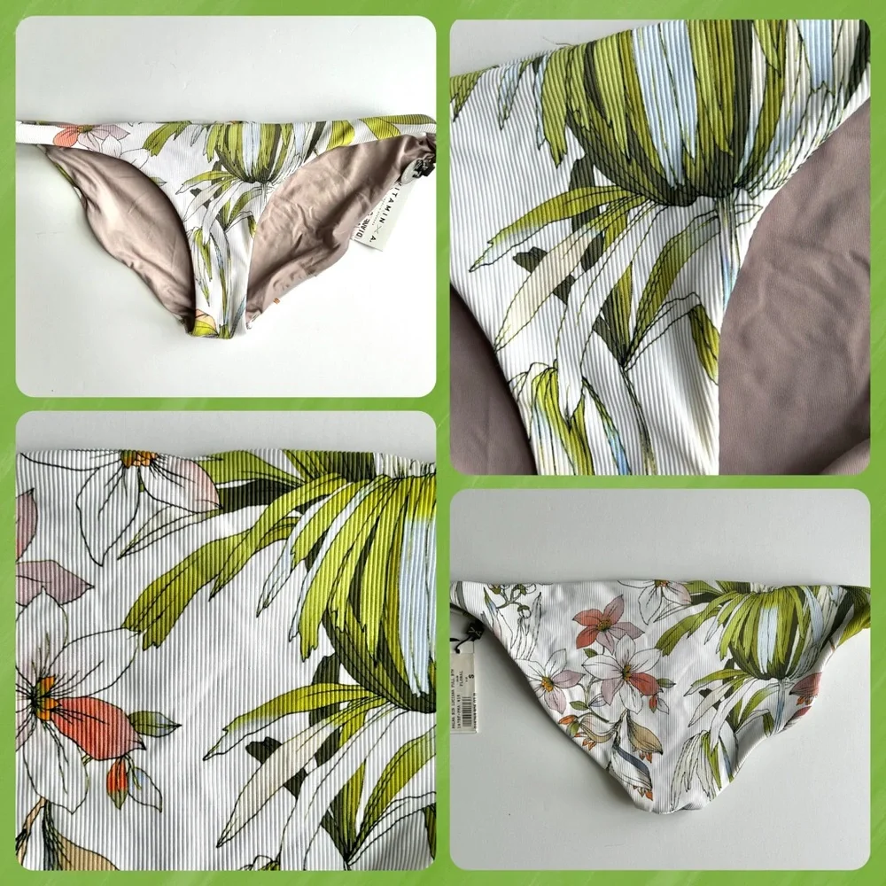 🍒NWT Vitamin A Swimwear Bikini Bottom. Reversible. Size: 6/Small